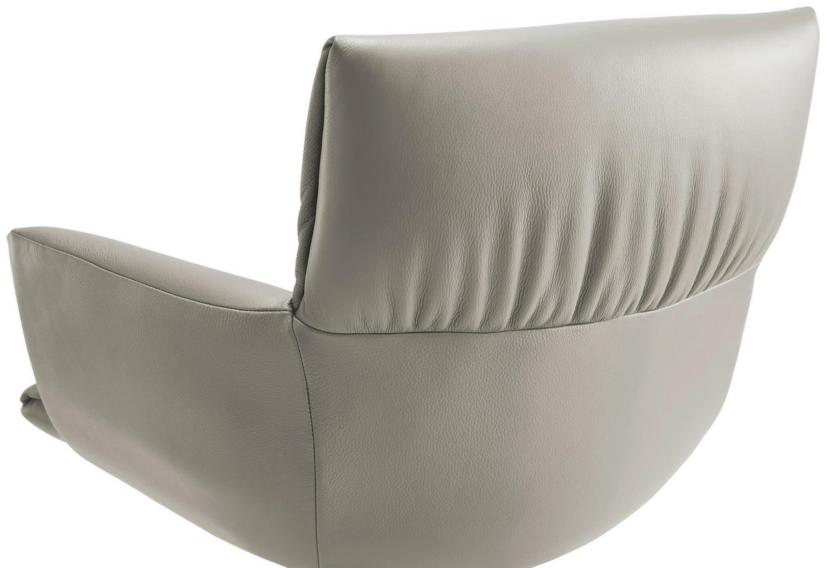 ARMLEHNSTUHL  in Eisen Echtleder pigmentiert  - Schwarz/Cappuccino, Design, Leder/Metall (64/86/63cm) - Dieter Knoll