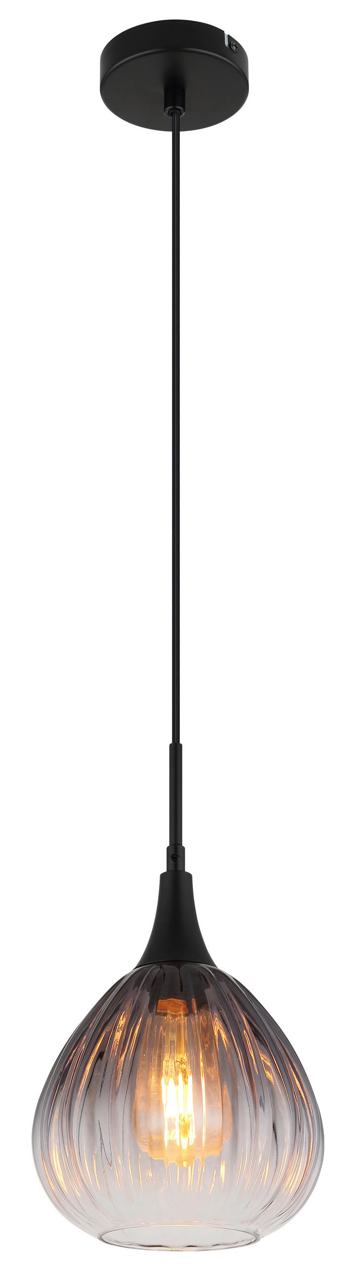 HÄNGLAMPA 20/120 cm  - klar, Design, metall/glas (20/120cm) - Globo