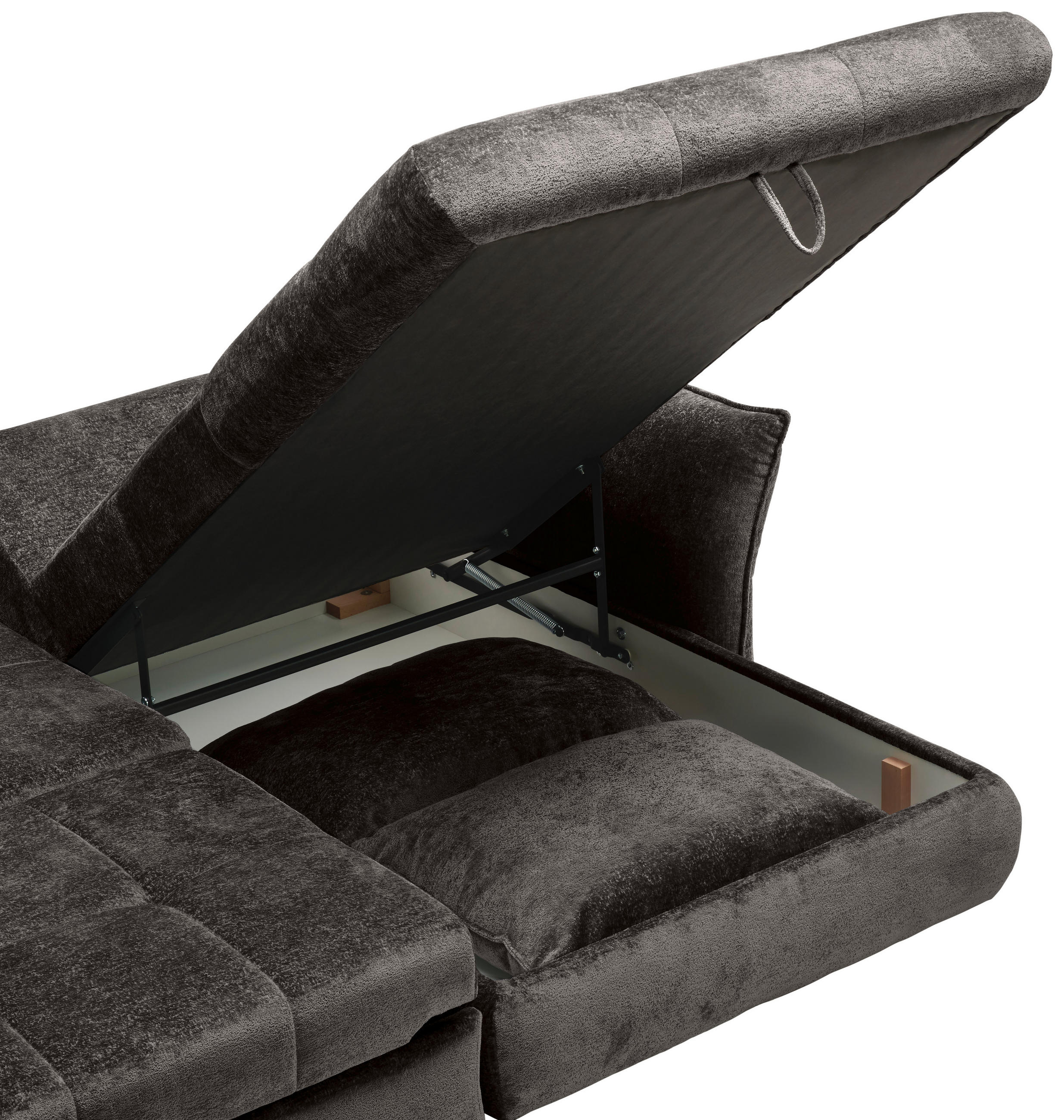 Thumbnail - Stylife Ecksofa, Graphit, Textil, 3-Sitzer, Füllung: Schaumstoff, Ottomane rechts, L-Form, 275x180 cm, Stoffauswahl, sei...