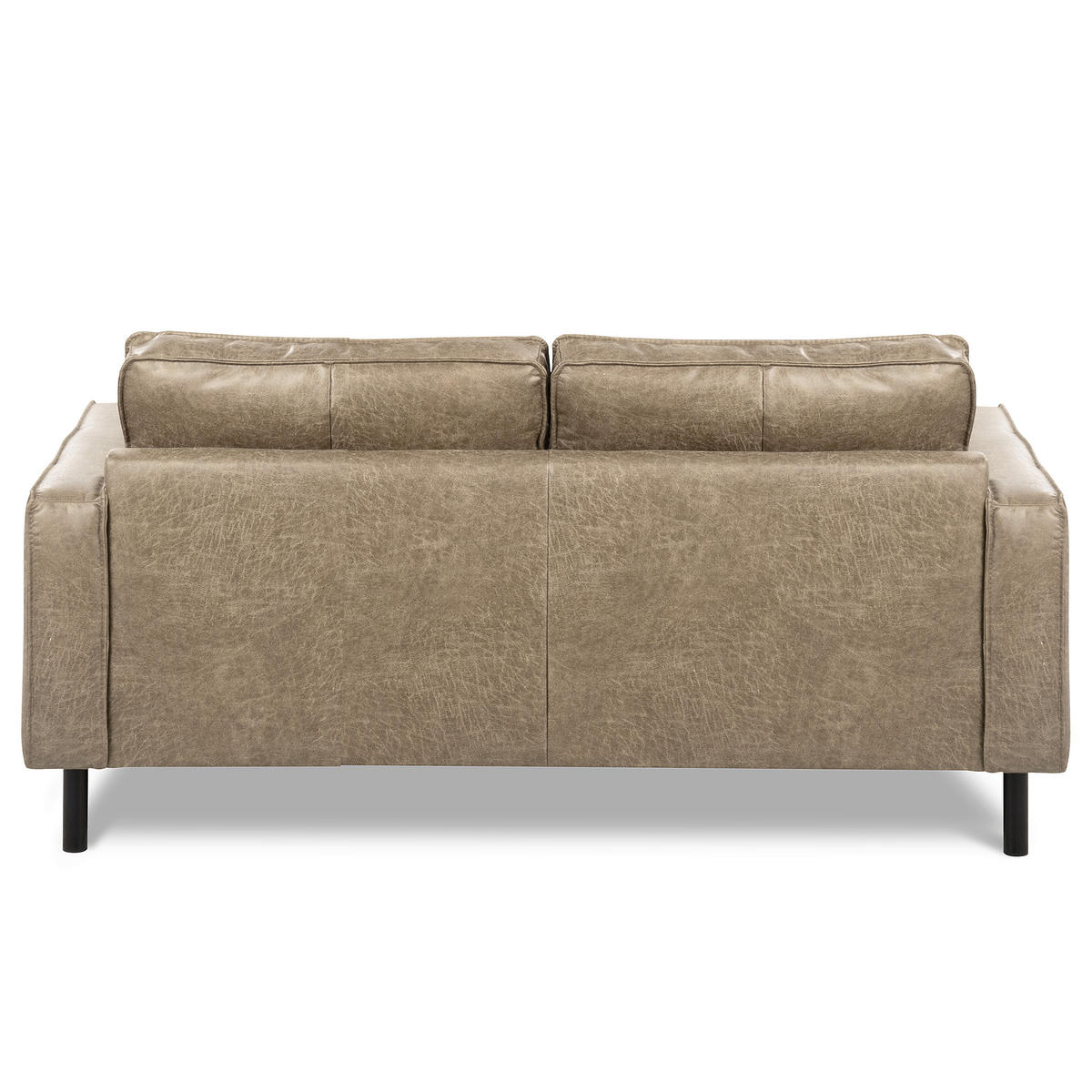2,5-SITZER  in Lederlook Echtleder Hellgrau Modern  - Hellgrau/Schwarz, Design, Leder/Textil (168/85/92cm) - Livetastic