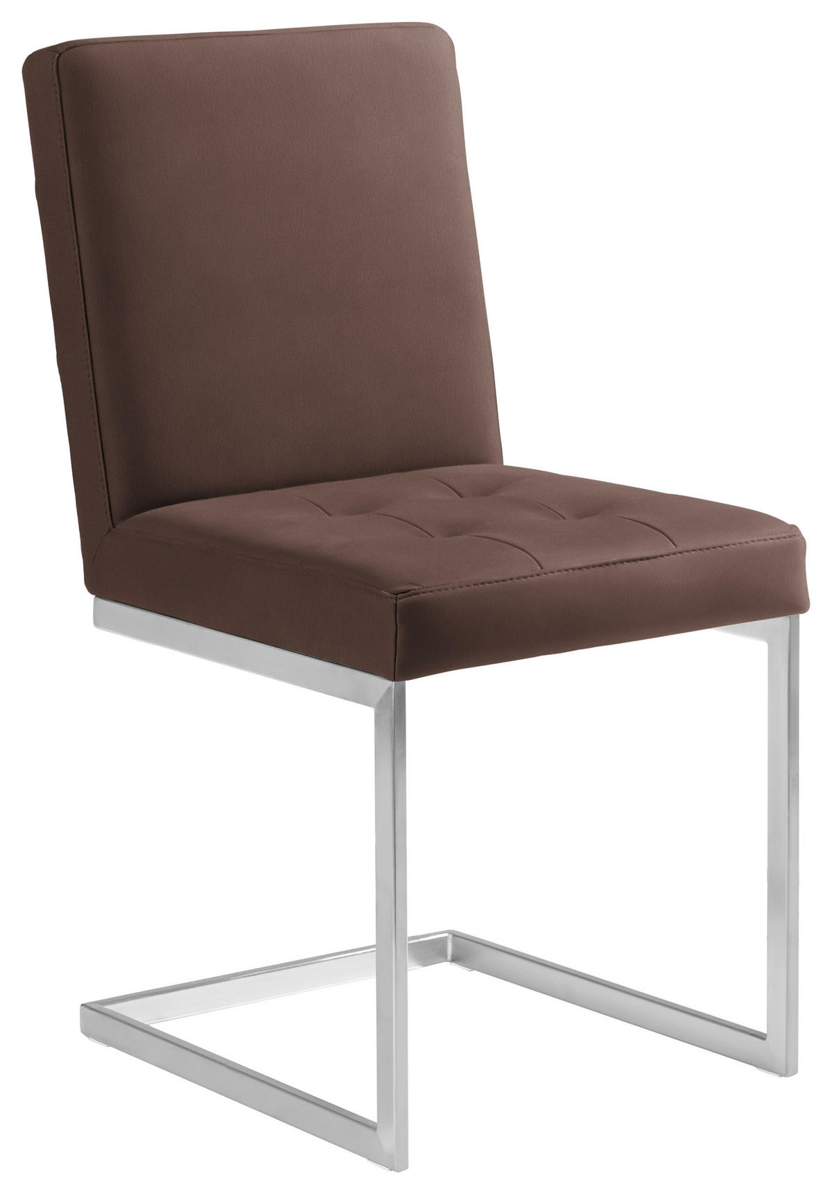 SCHWINGSTUHL  in Stahl Mikrofaser  - Edelstahlfarben/Braun, Design, Textil/Metall (45/91/58cm) - Moderano