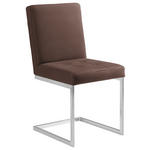SCHWINGSTUHL  in Stahl Mikrofaser  - Edelstahlfarben/Braun, Design, Textil/Metall (45/91/58cm) - Moderano