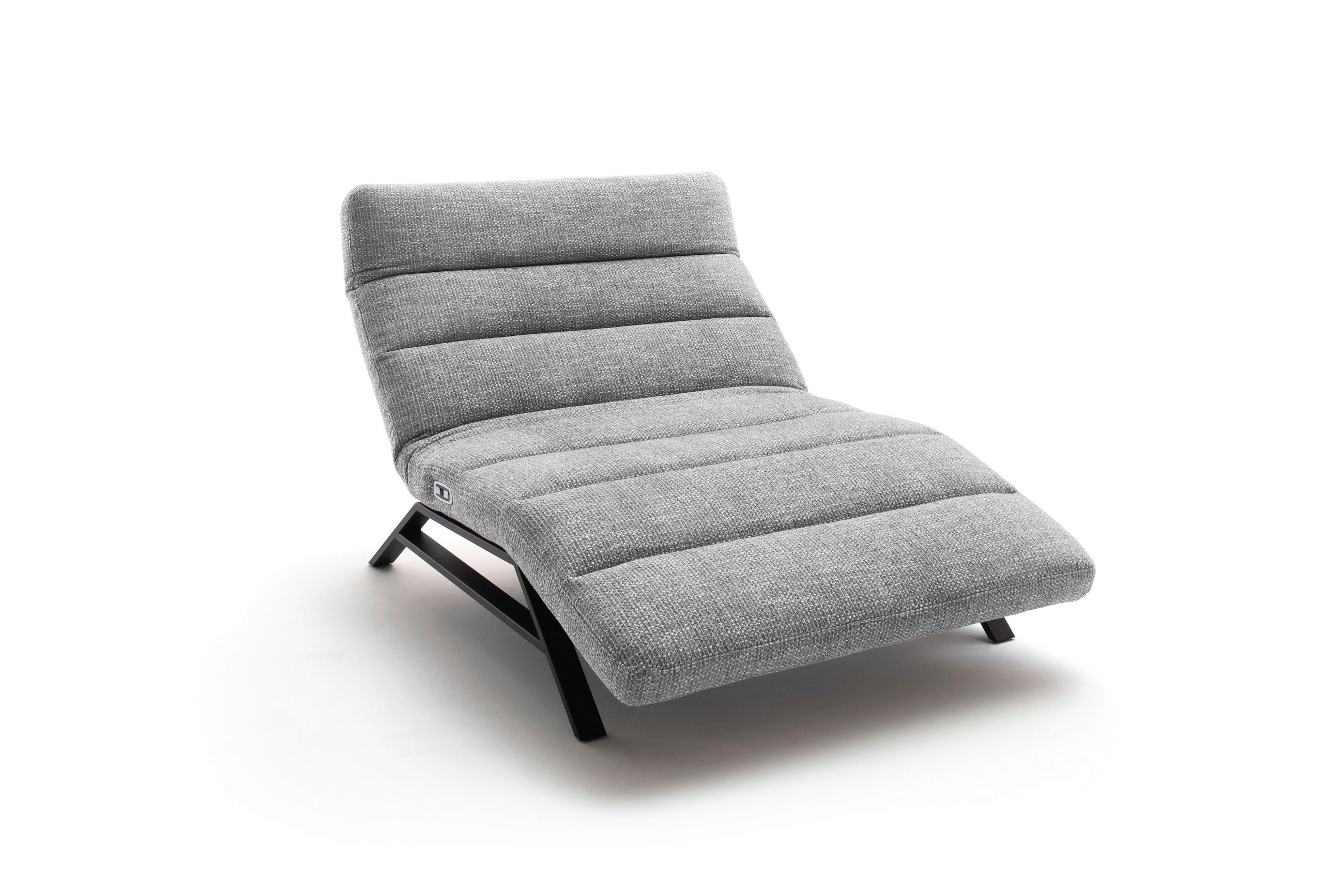 RELAXLIEGE Chenille Hellgrau  - Hellgrau/Schwarz, Design, Textil/Metall (120/54-113/158-198cm) - Pure Home Lifestyle
