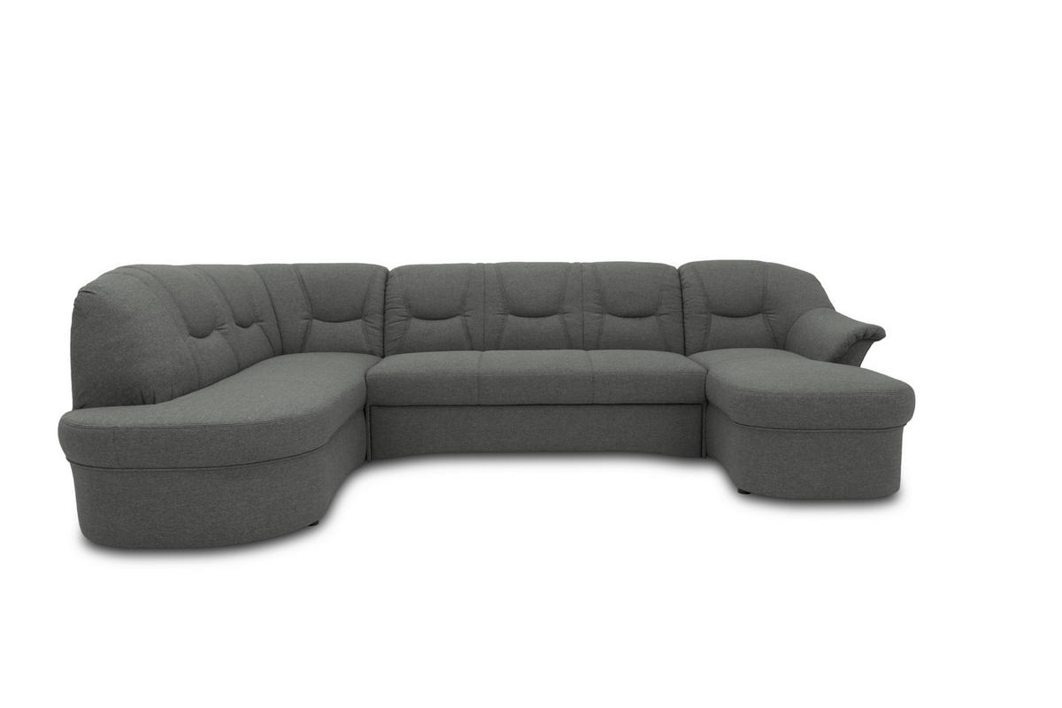 WOHNLANDSCHAFT Dunkelgrau Mikrofaser  - Dunkelgrau/Schwarz, KONVENTIONELL, Kunststoff/Textil (180/295/146cm) - MID.YOU