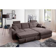 ECKSOFA in Mikrofaser Braun 276/193 cm - Chromfarben/Braun, MODERN, Kunststoff/Textil (276/193cm) - Hom`in