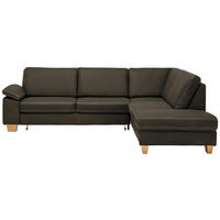 ECKSOFA  in Echtleder Olivgrün  274/235 cm  - Eichefarben/Beige, KONVENTIONELL, Leder/Holzwerkstoff (274/235cm) - Beldomo Premium