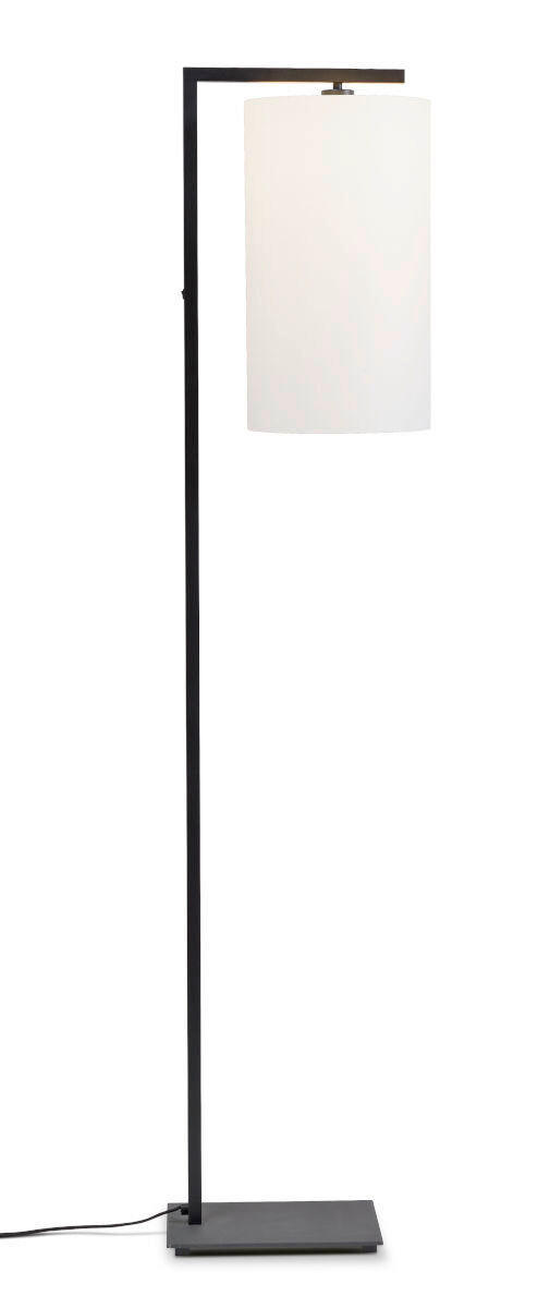 STOJACÍ LAMPA, 35/160/35 cm  - bílá/černá, Basics, kov/textil (35/160/35cm) - It's about Romi