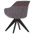 ARMLEHNSTUHL  in Chenille, Lederlook  - Violett/Schwarz, KONVENTIONELL, Holz/Textil (60/83/65cm) - Landscape