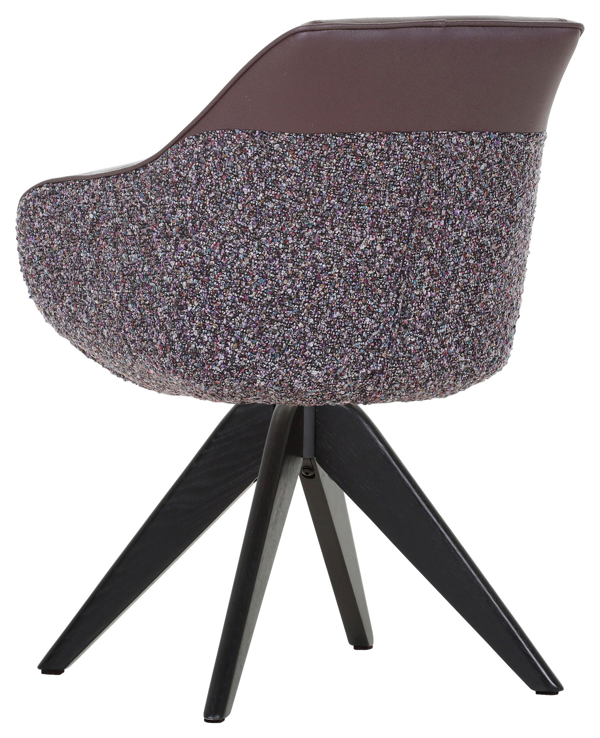 ARMLEHNSTUHL  in Chenille, Lederlook  - Violett/Schwarz, KONVENTIONELL, Holz/Textil (60/83/65cm) - Landscape