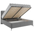 POLSTERBETT gepolstertes Kopfteil, Lattenrost Dunkelgrau 140/200 cm  - Dunkelgrau/Schwarz, MODERN, Holz/Textil (140/200cm) - Carryhome