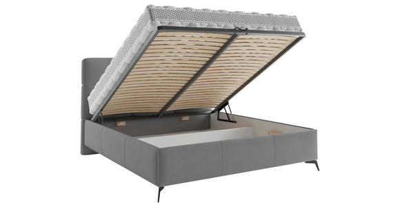 POLSTERBETT gepolstertes Kopfteil, Lattenrost Dunkelgrau 140/200 cm  - Dunkelgrau/Schwarz, MODERN, Holz/Textil (140/200cm) - Carryhome