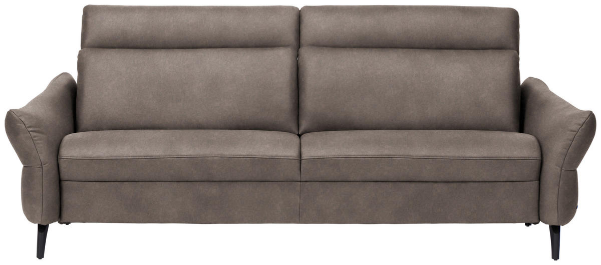 3-SITZER-SOFA in Leder Graubraun  - Anthrazit/Graubraun, Design, Leder/Metall (227/92/97cm) - Himolla Komfortklass