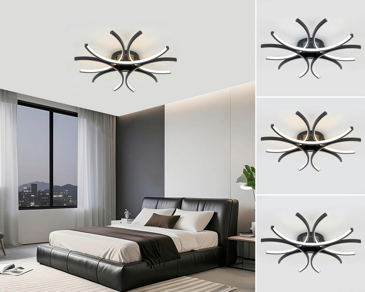 Plafonieră Cu Led 36 W  99,9/118 cm    - negru, Design, plastic/metal (99,9/118cm) - Novel