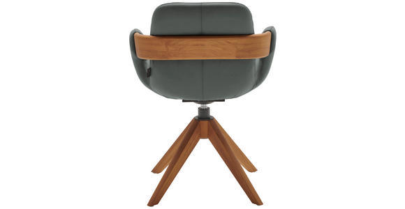 ARMLEHNSTUHL  Lederauswahl, Stoffauswahl, Typenauswahl, Sitzfläche 360° drehbar, automatische Rückholfunktion  Echtleder  - Eichefarben/Cognac, Natur, Leder/Holz (60/86/60cm) - Valnatura