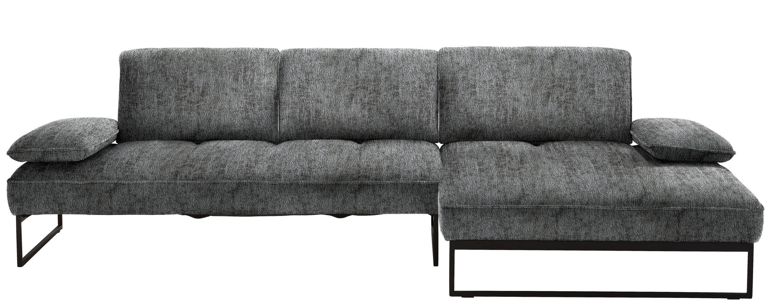ECKSOFA in Chenille Anthrazit  - Anthrazit, Design, Textil/Metall (310/160cm) - Joop!