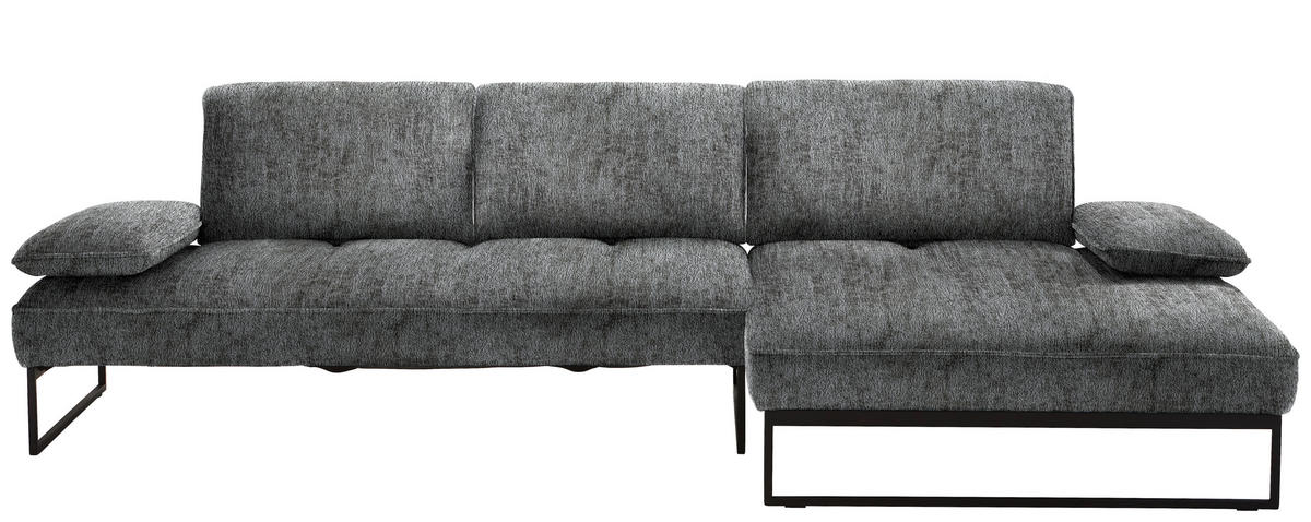 ECKSOFA in Chenille Anthrazit  - Anthrazit, Design, Textil/Metall (310/160cm) - Joop!