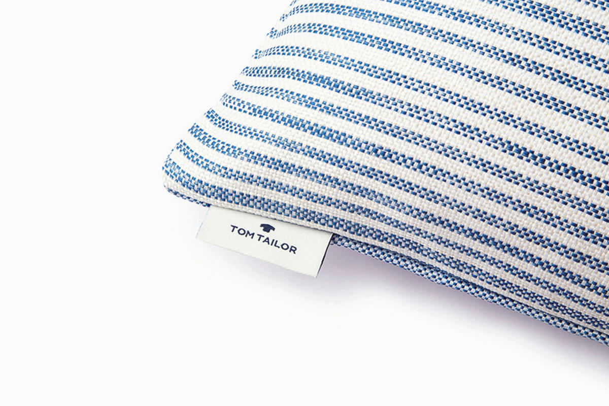 KUDDFODRAL T-Fresh 50/50 cm  - ljusgrå/blå, Klassisk, textil (50/50cm) - Tom Tailor