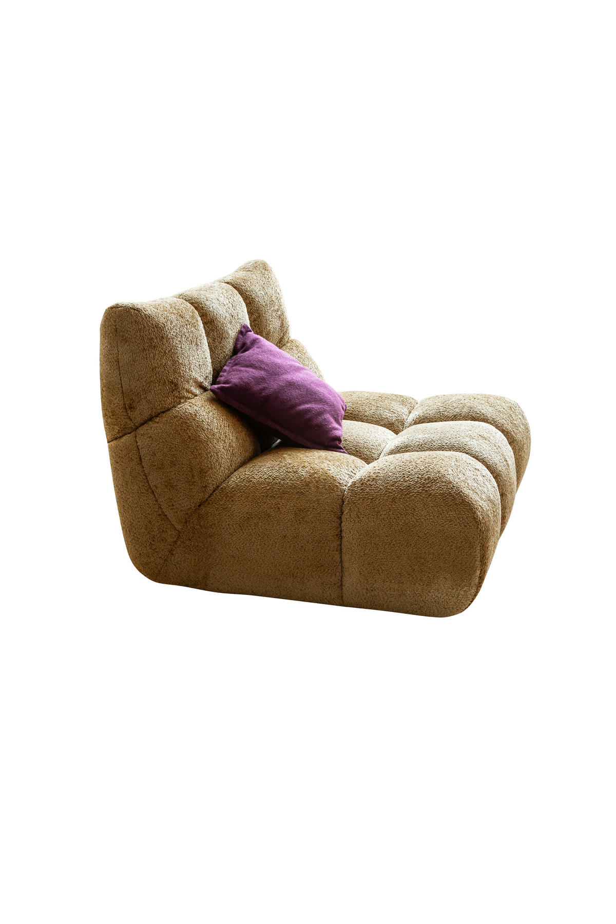 1,5-SITZER Chenille Goldfarben  - Goldfarben/Schwarz, MODERN, Holz/Textil (112/85/108cm) - Pure Home Lifestyle