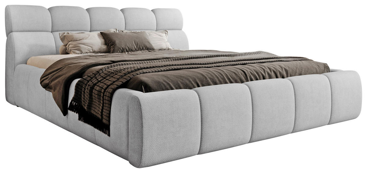 POLSTERBETT Lattenrost, Bettkasten Silberfarben 180/200 cm  - Silberfarben/Schwarz, Trend, Holz/Kunststoff (180/200cm) - Esposa