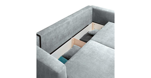 SCHLAFSOFA  mit Stoffauswahl, Schlafen auf Sitzhöhe, Rücken echt Cord Grau  - Schwarz/Grau, Design, Kunststoff/Textil (250/92/105cm) - Carryhome