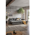 ECKSOFA in Flachgewebe Grau  294/173 cm  - Chromfarben/Weiß, Design, Kunststoff/Textil (294/173cm) - Carryhome