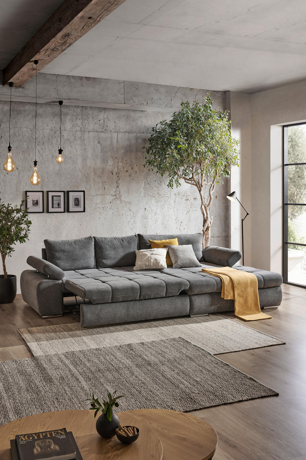 SAROKKANAPÉ textil szürke  - krómszínű/fehér, Design, műanyag/textil (294/173cm) - Carryhome
