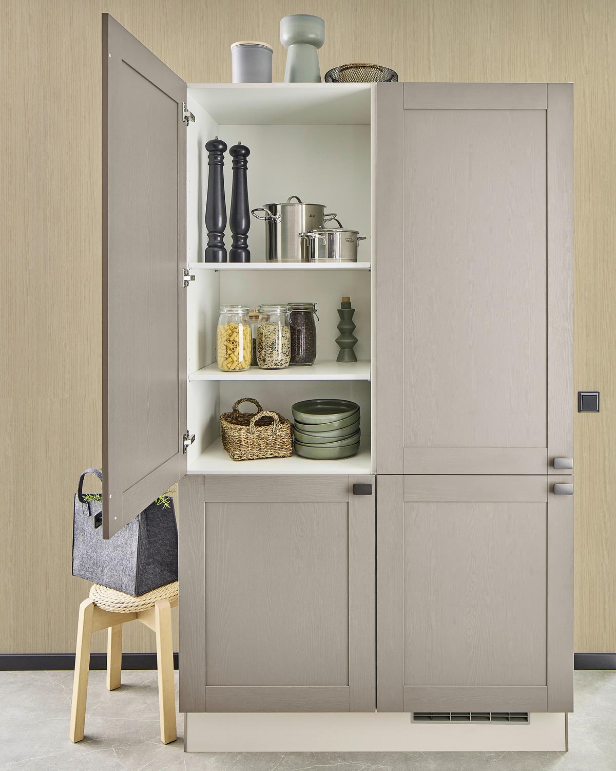 ECKKÜCHE XO50 120/360 cm  in Grau, Kaschmir  - Kaschmir/Creme, Design, Holzwerkstoff/Metall (120/360cm) - Xora