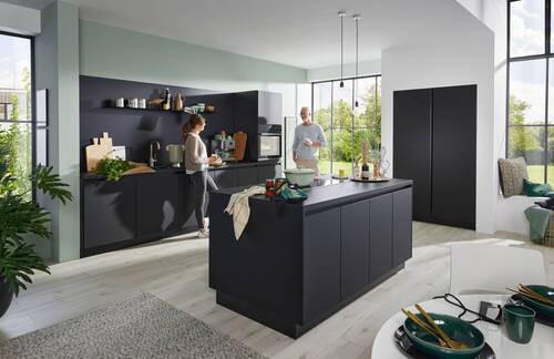 BUCĂTĂRIE LA COMANDĂ   - culoare lemn stejar/negru, Design, material pe bază de lemn - Dieter Knoll