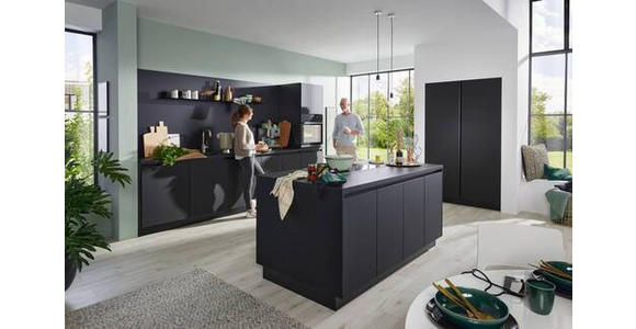 EINBAUKÜCHE - Eichefarben/Schwarz, Design, Holzwerkstoff - Dieter Knoll