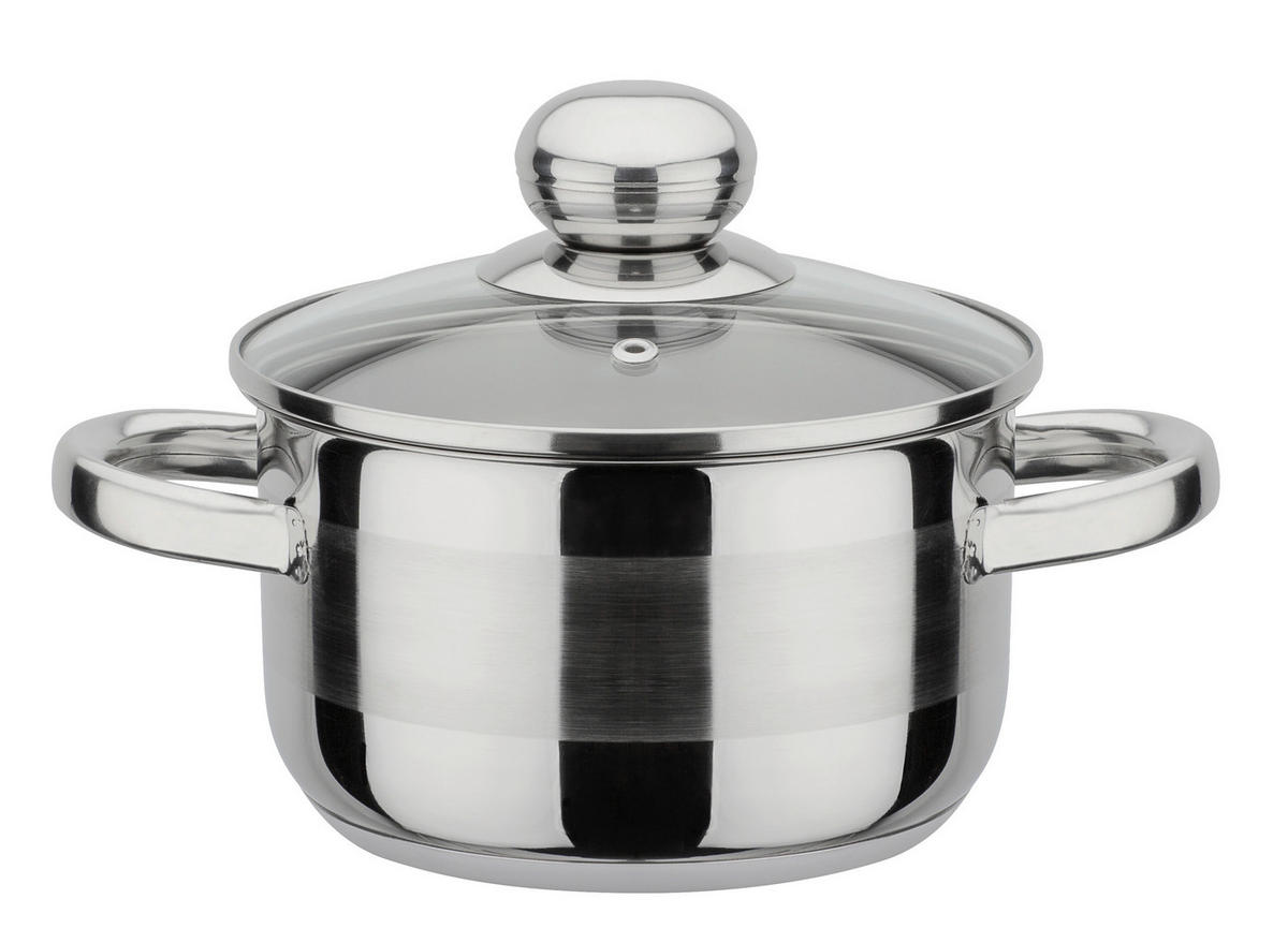 KOCHTOPFSET SILVERSTAR 5-teilig  - Klar/Edelstahlfarben, Basics, Glas/Metall - GSW