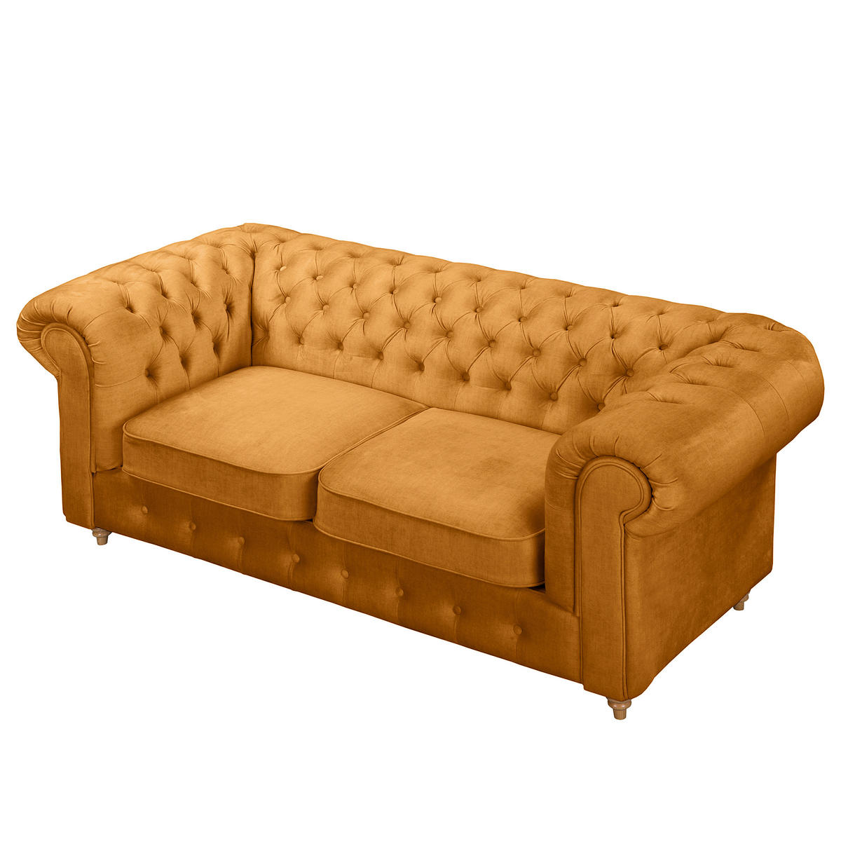 SCHLAFSOFA Mikrofaser Bernsteinfarben  - Bernsteinfarben/Braun, Design, Holz/Textil (190/74/91cm) - P & B