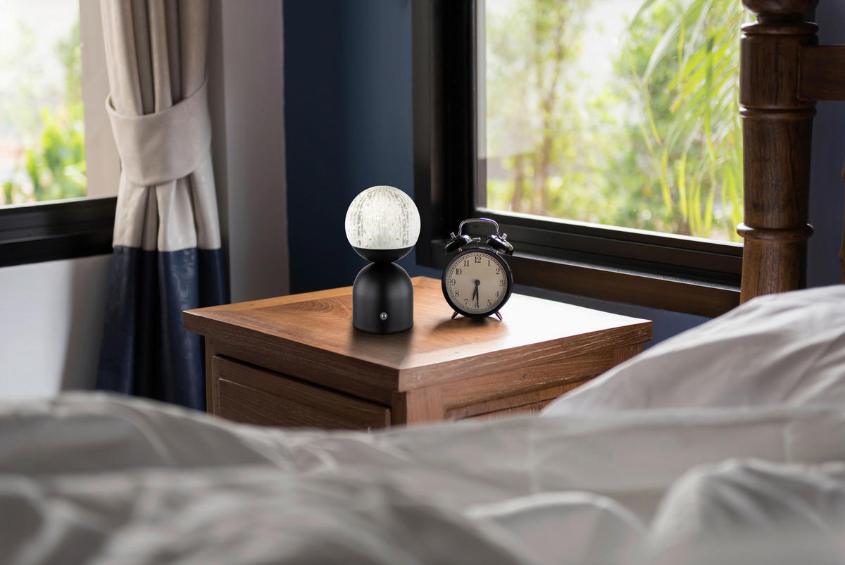 STOLNA PUNJIVA SVJETILJKA  - prozirno/crna, Trend, metal/plastika (10,5/20cm)