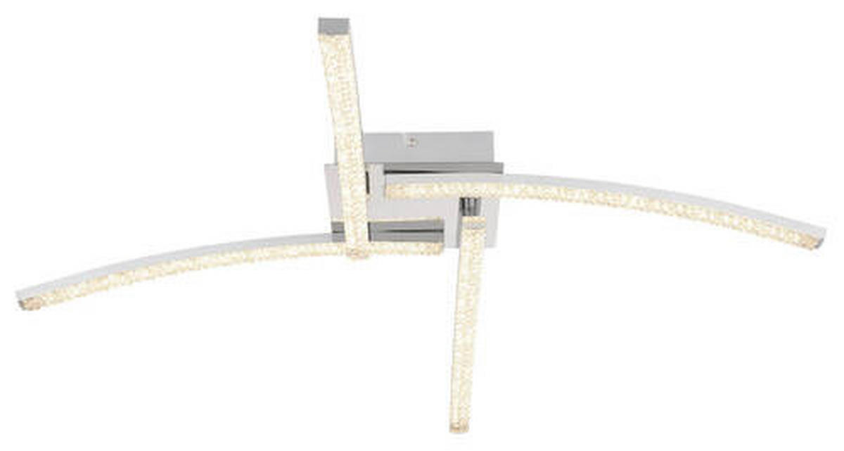 LED MENNYEZETI LÁMPA - krómszínű, Design, műanyag/fém (69/69/10.5cm)