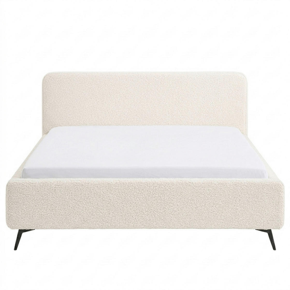 POLSTERBETT 180/200 cm,  in Creme,  - Creme/Schwarz, MODERN, Holz/Textil (180/200cm) - MID.YOU