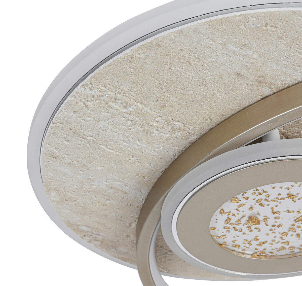 LED PLAFONJERA Travera  - boja hroma/šampanjac, Dizajnerski, kamen/metal (54,5/43/8cm) - Novel