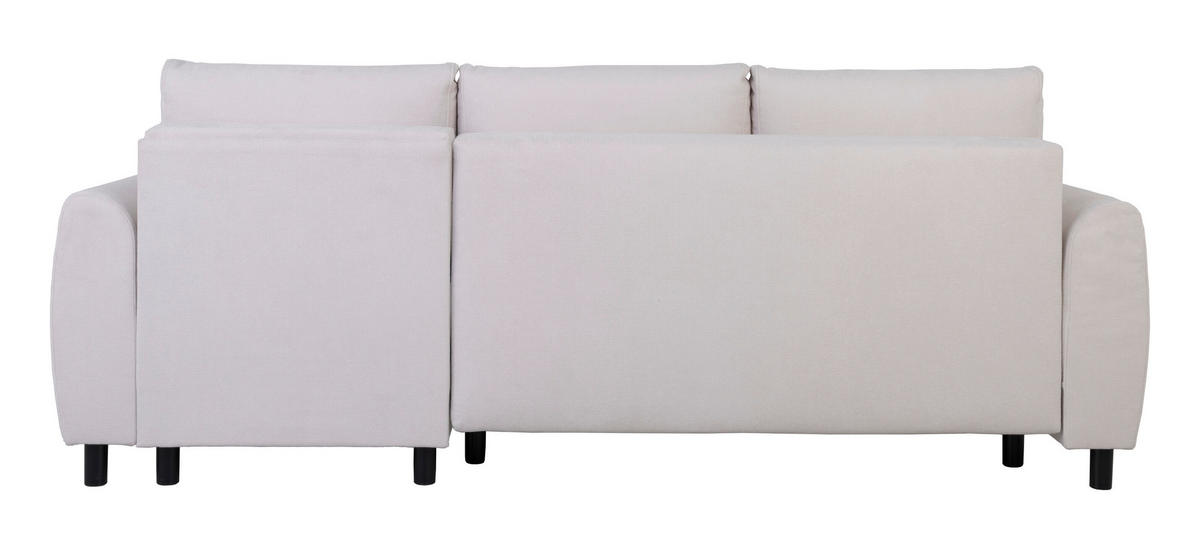 ECKSOFA in Mikrofaser Creme  - Creme/Schwarz, Design, Textil/Metall (236/148cm) - MID.YOU
