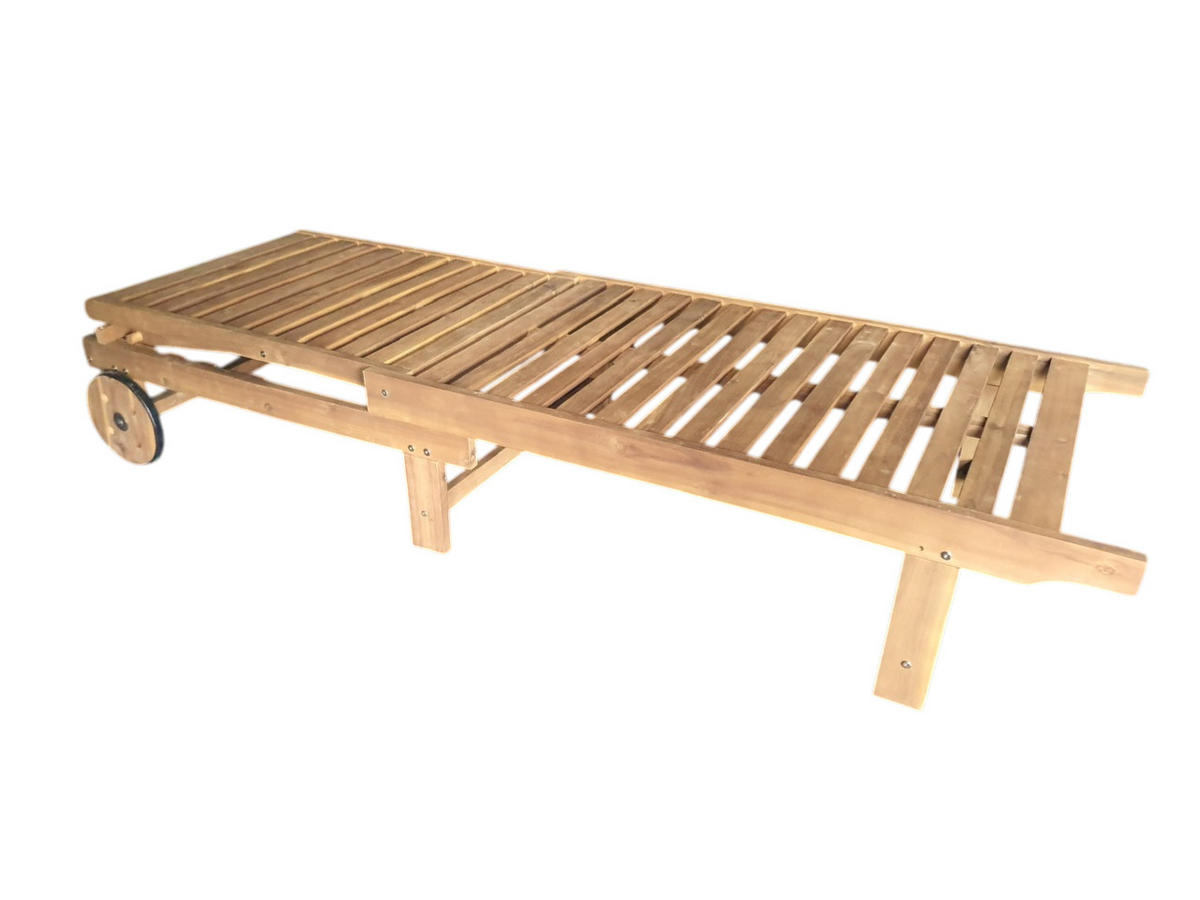 GARTENLIEGE 186/32/70 cm  - Grau/Akaziefarben, Basics, Holz/Textil (186/32/70cm) - Ambia Garden