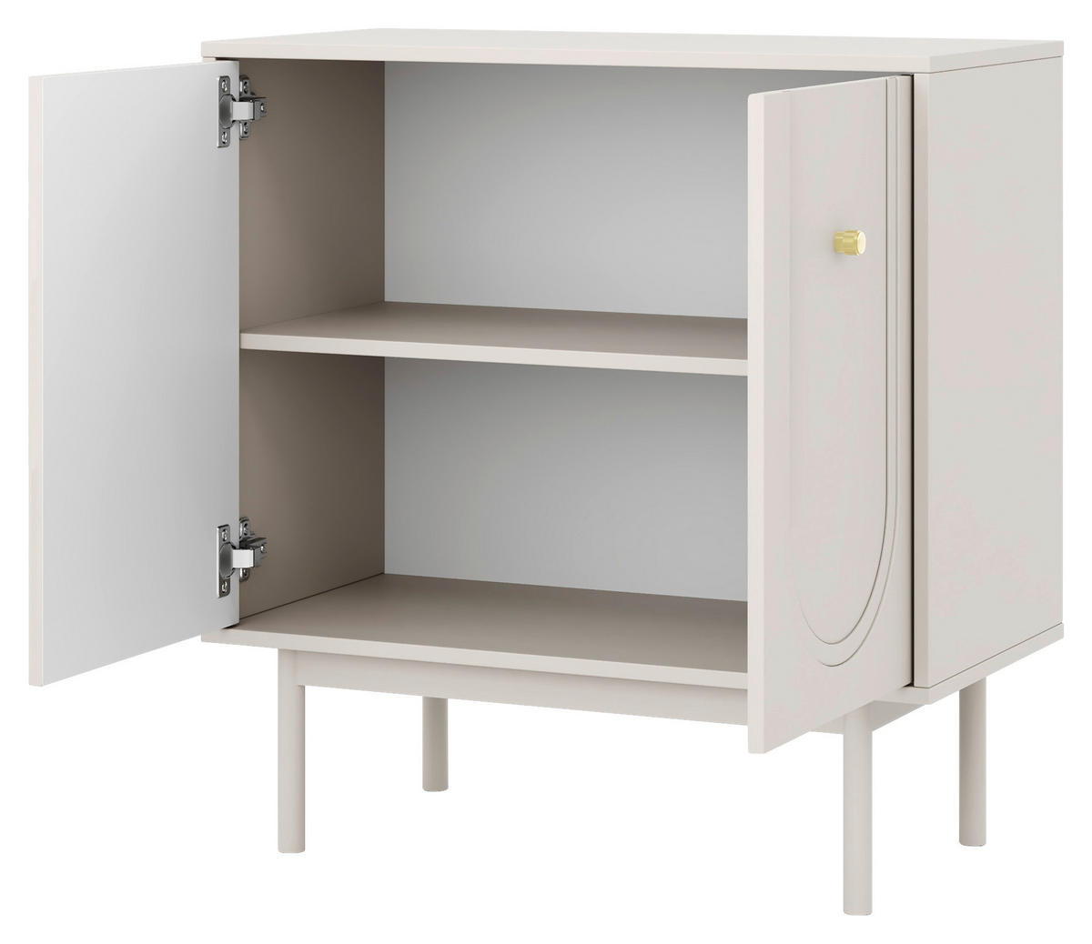 KOMMODE Vilama  in 79/84/39 cm  - Kaschmir/Goldfarben, Design, Holzwerkstoff/Metall (79/84/39cm) - Xora