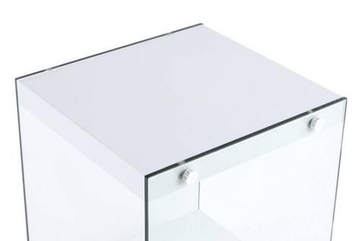 SIDOBORD i glas, trämaterial 35/35/45 cm  - klar/vit, Basics, trämaterial/glas (35/35/45cm) - Kayoom