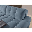 ECKSOFA Blau Flachgewebe  - Blau/Schwarz, KONVENTIONELL, Kunststoff/Textil (256/157cm) - Carryhome