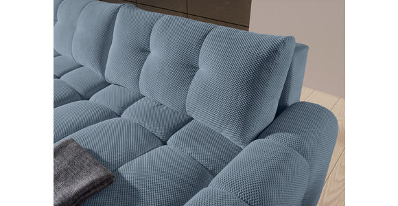 ECKSOFA Blau Flachgewebe  - Blau/Schwarz, KONVENTIONELL, Kunststoff/Textil (256/157cm) - Carryhome