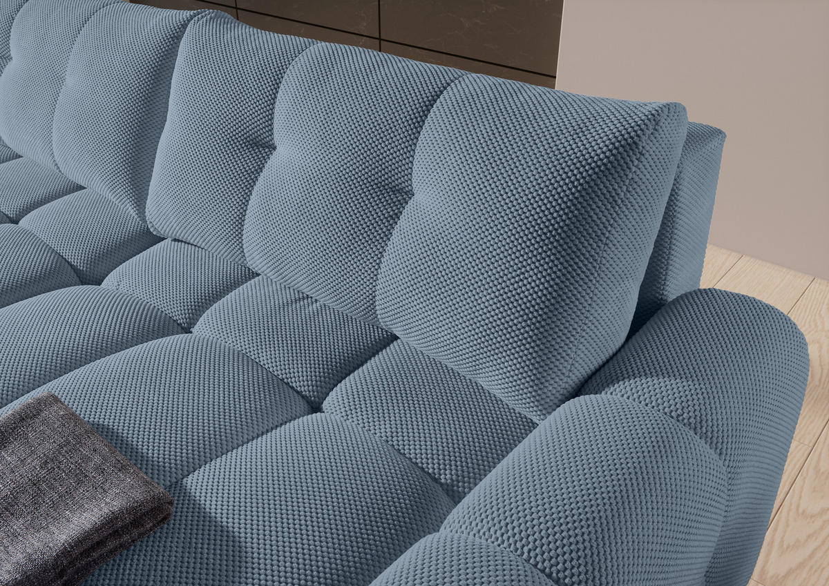 HÖRNSOFFA i flatväv blå  - blå/svart, Klassisk, textil/plast (256/157cm) - Livetastic