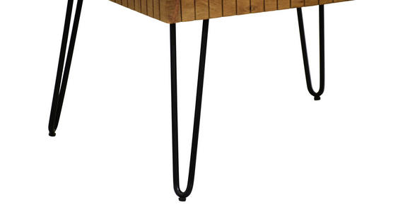 COUCHTISCH Akazie vollmassiv 70/70/45 cm quadratisch Schwarz, Akaziefarben  - Schwarz/Akaziefarben, Design, Holz/Metall (70/70/45cm) - Carryhome