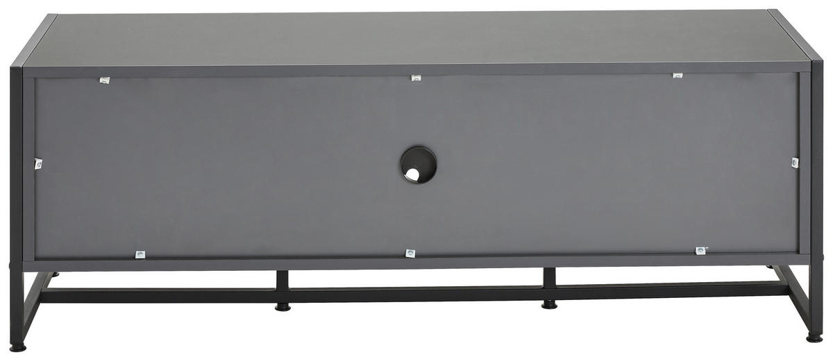 NÍZKÁ KOMODA, antracitová, černá, 132/46/41 cm - černá/antracitová, Moderní, kov/kompozitní dřevo (132/46/41cm) - P & B