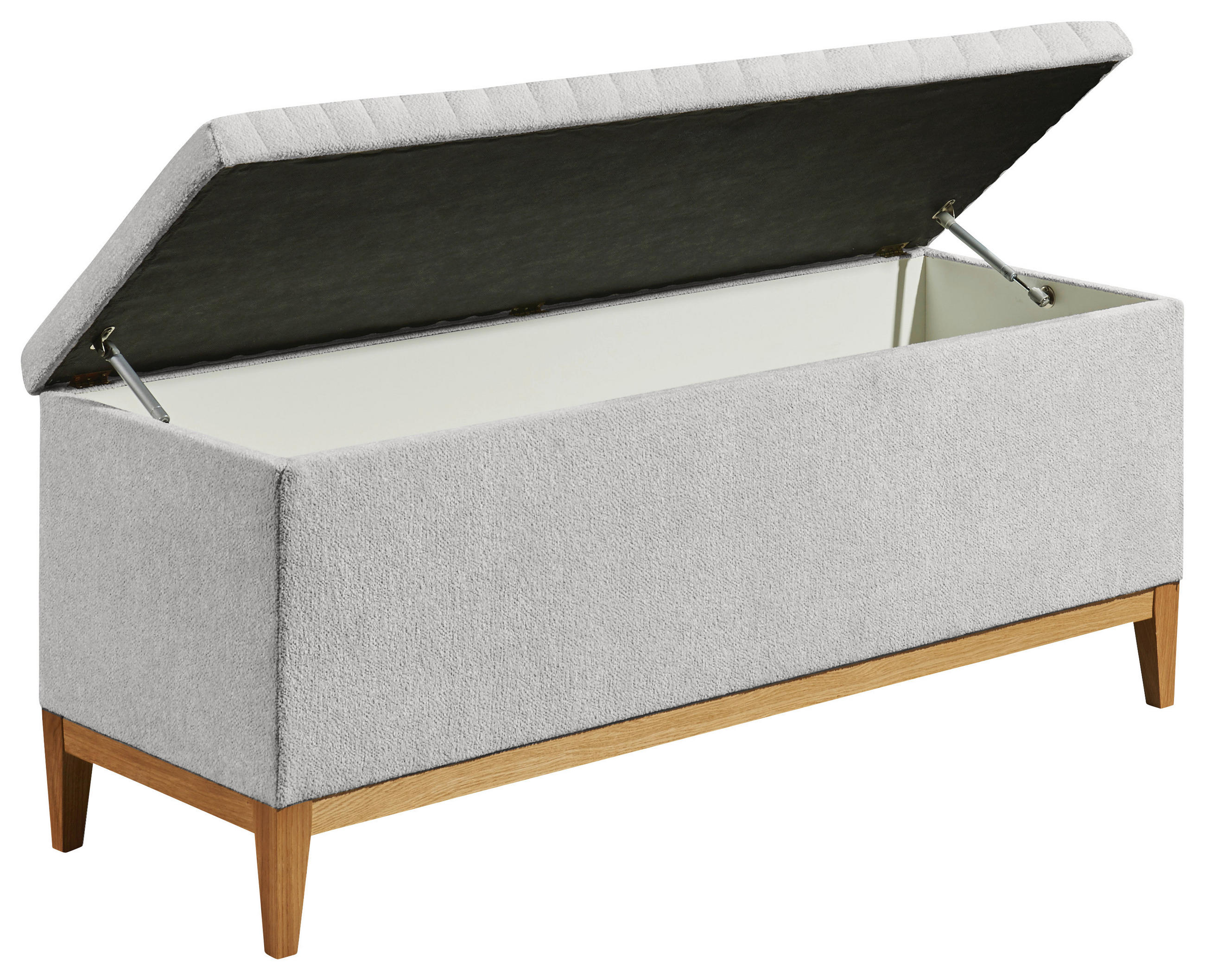 SITTBÄNK i textil silver  - silver/ekfärgad, Klassisk, trä/textil (139/58/50cm) - Carryhome