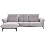 ECKSOFA in Webstoff Grau, Flieder  - Flieder/Schwarz, Natur, Textil (182/277cm) - Valnatura