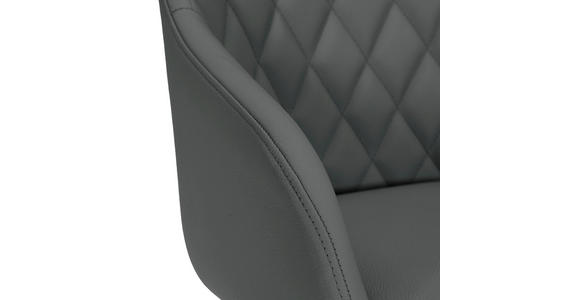 ARMLEHNSTUHL  Typenauswahl, Sitzfläche 360° drehbar, automatische Rückholfunktion  Echtleder  - Naturfarben/Grau, Design, Leder/Holz (60/83/65cm) - Landscape