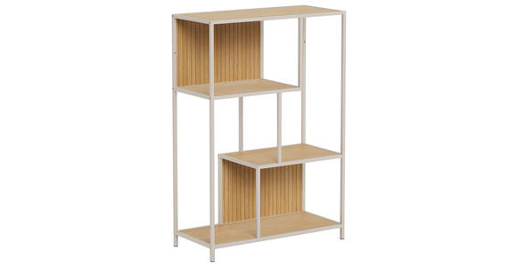 REGAL Grau, Eichefarben  - Eichefarben/Grau, MODERN, Holzwerkstoff/Metall (77/114/35cm) - Xora