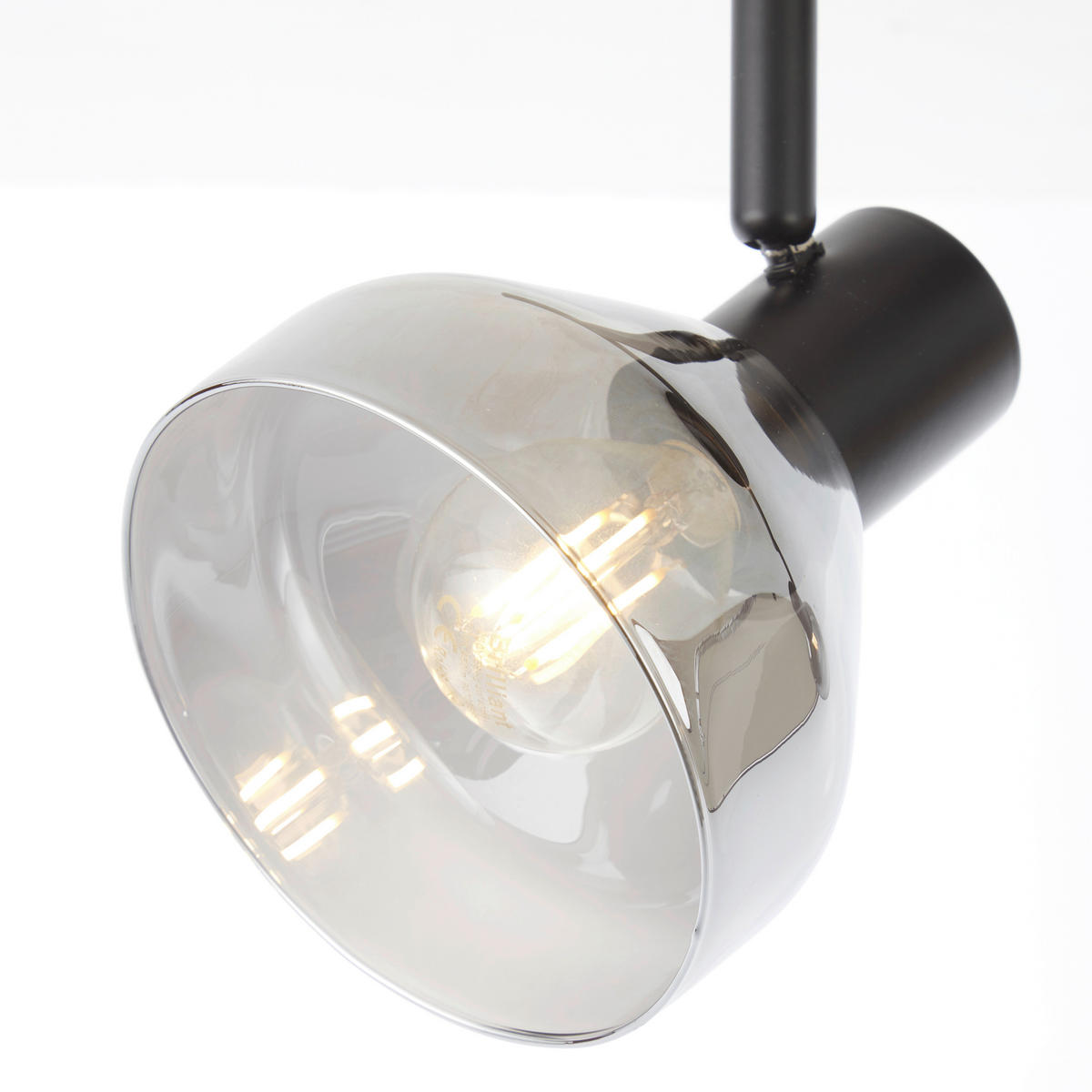 DECKENLEUCHTE     - Schwarz, Design, Glas/Metall (19,5/89/20cm) - Brilliant