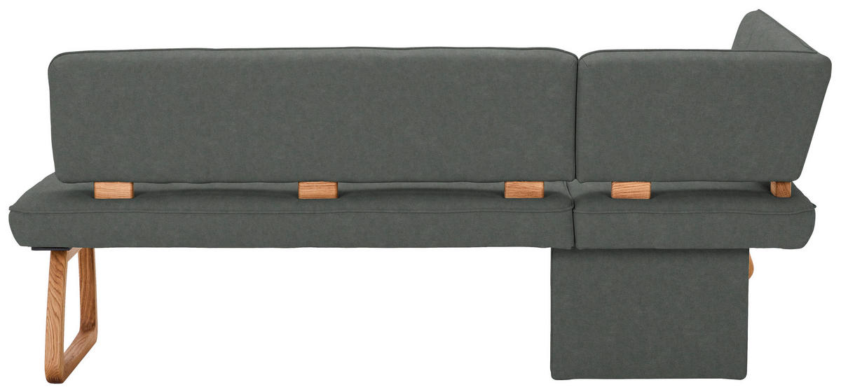 ECKBANK 155/208 cm Webstoff, Mikrofaser Dunkelgrau Eiche vollmassiv   - Dunkelgrau, KONVENTIONELL, Holz/Textil (155/208cm) - Venda